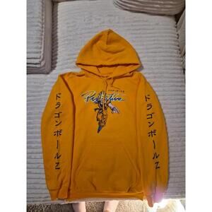 Yellow Dragon Ball Z Hoodie with Graphic Print Goku Small